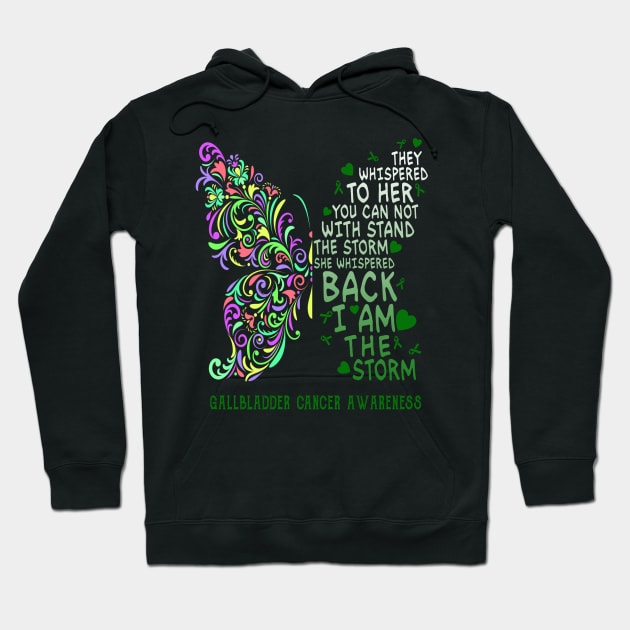 gallbladder cancer butterfly i am the storm Hoodie by TeesCircle